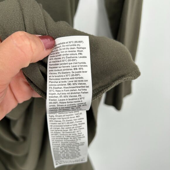 SERAPHINE Maternity Olive Green Long Line Open Cardigan Sweater Size Small - Picture 6 of 6